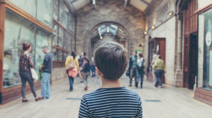 Boy in a museum