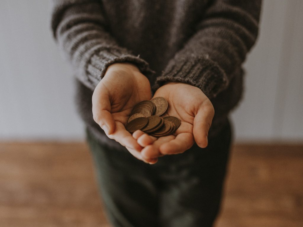 Child with pennies